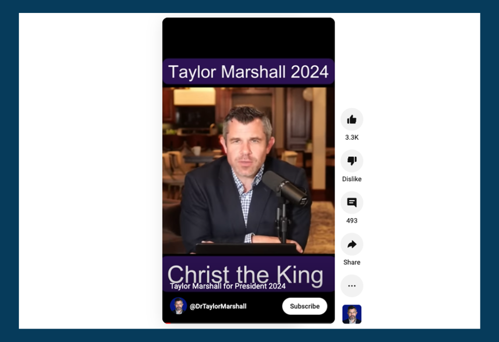 Taylor Marshall for Prez in 2024! The Catholic candidate whose time has